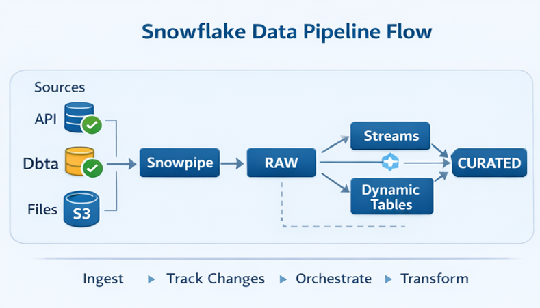 Snowflake Pipeline High-Level Flow